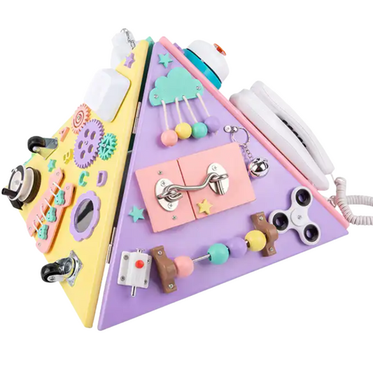 Tablero Montessori Triangular de Formas y Colores para Desarrollo Motor y Cognitivo en Niños