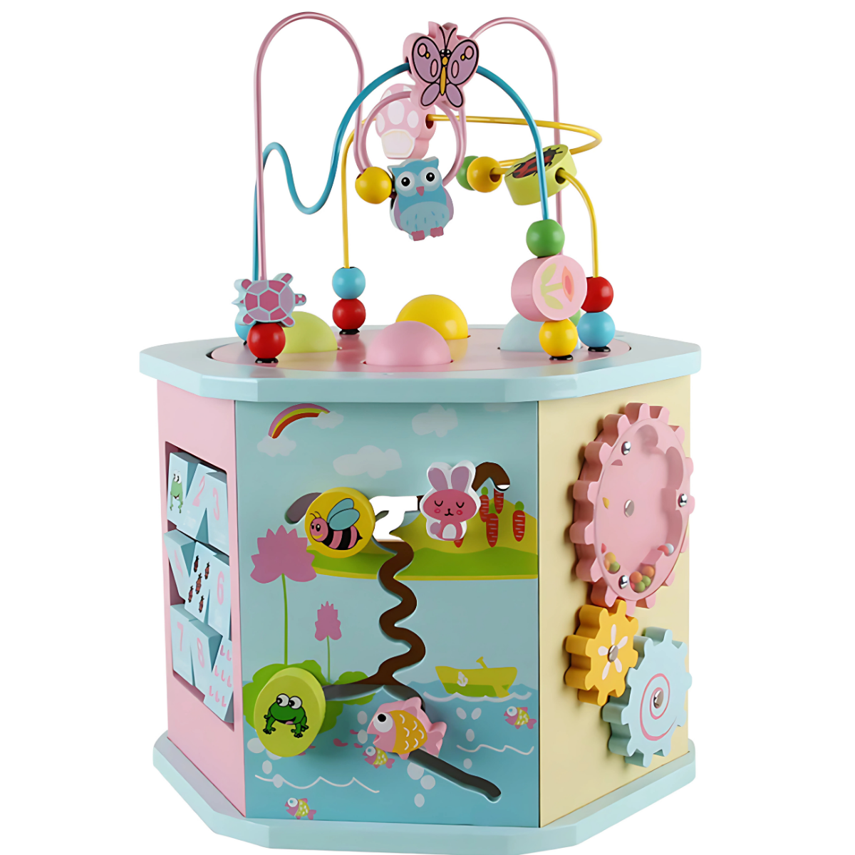Juguete Montessori en Forma de Hexágono con Laberinto de Habilidad y Coordinación para Niños