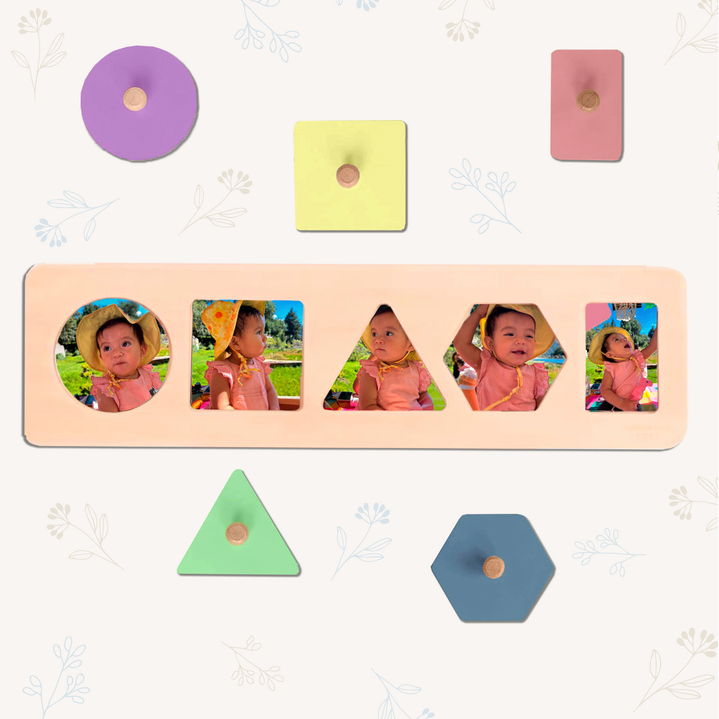 Tablero Montessori de Formas + Fotos Happy face puzzle