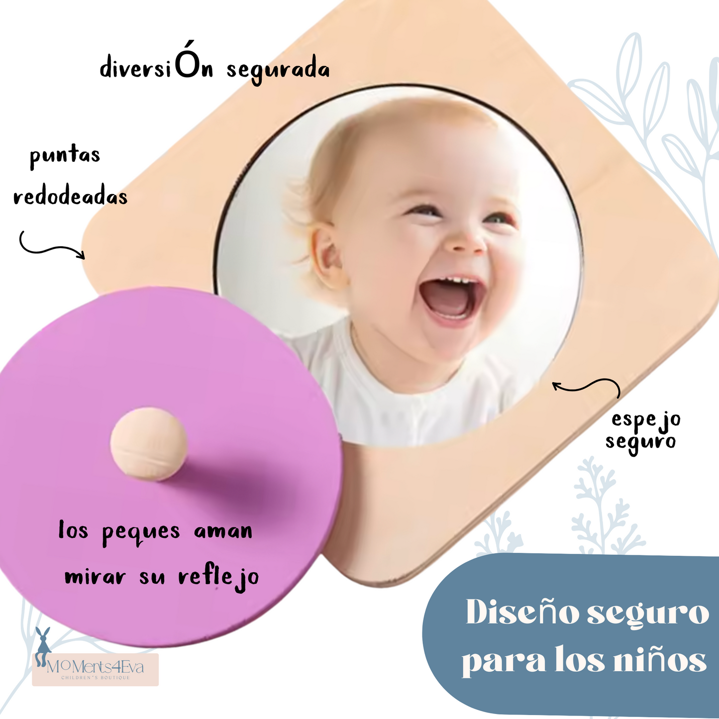 Tablero de Espejo con Figuras de Encaje – Montessori Baby