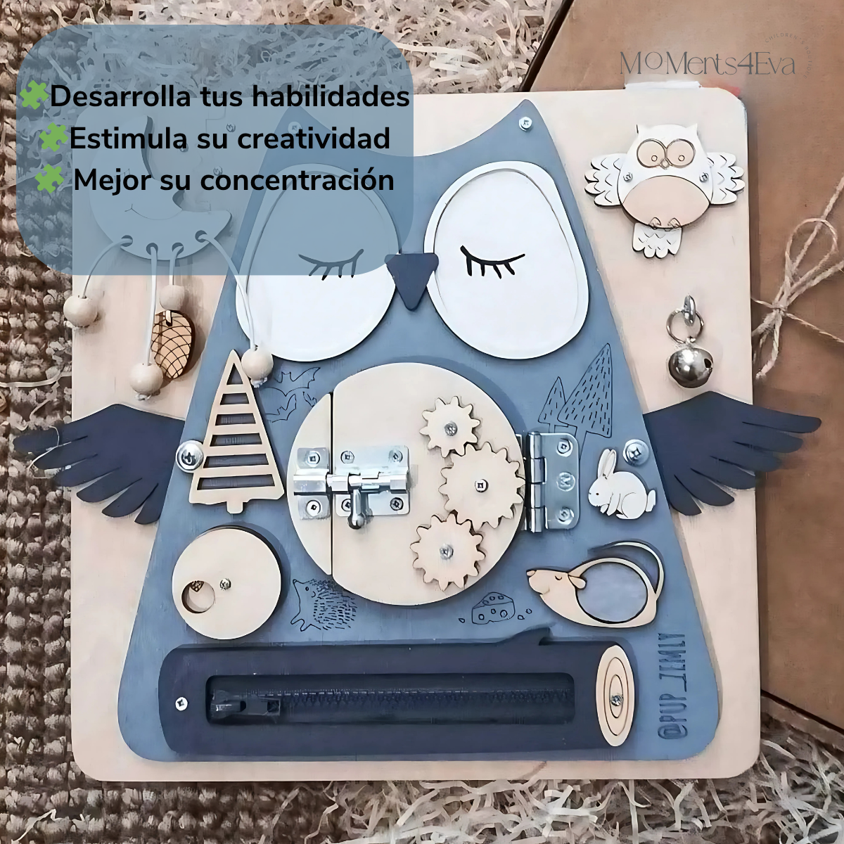Juguete Tablero Montessori Sensorial Didáctico Educativos Boho (Copia)