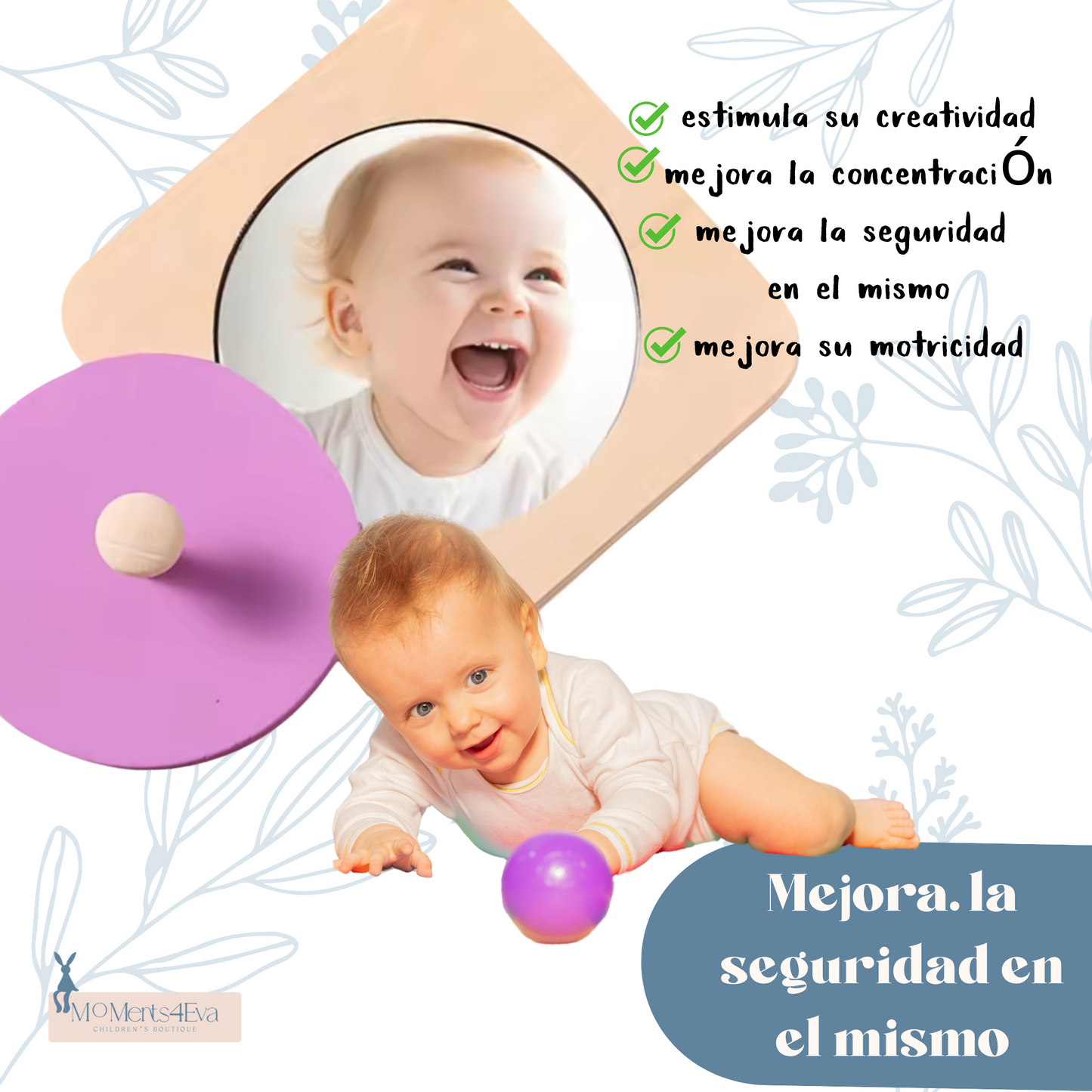 Tablero de Espejo con Figuras de Encaje – Montessori Baby