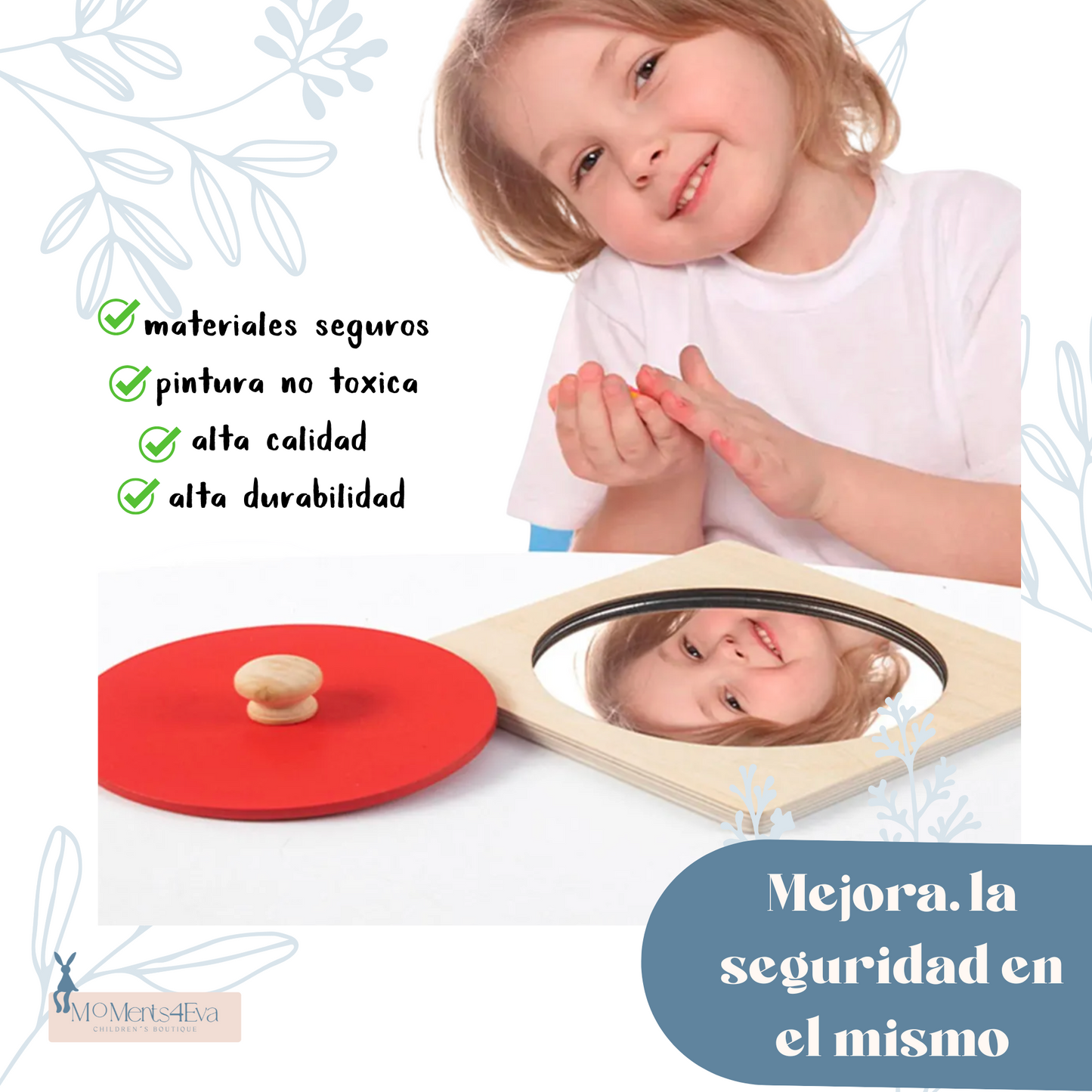 Tablero de Espejo con Figuras de Encaje – Montessori Baby