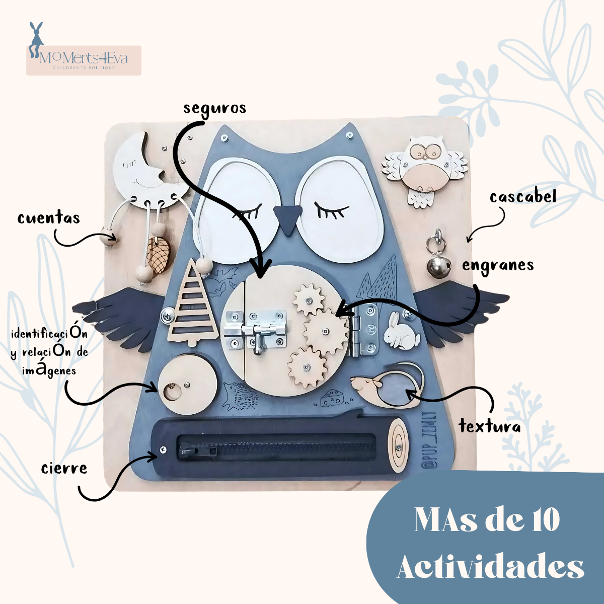 Juguete Tablero Montessori Sensorial Didáctico Educativos Boho (Copia)