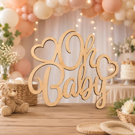 Letrero de decoración Oh Baby! Baby shower Buatizo