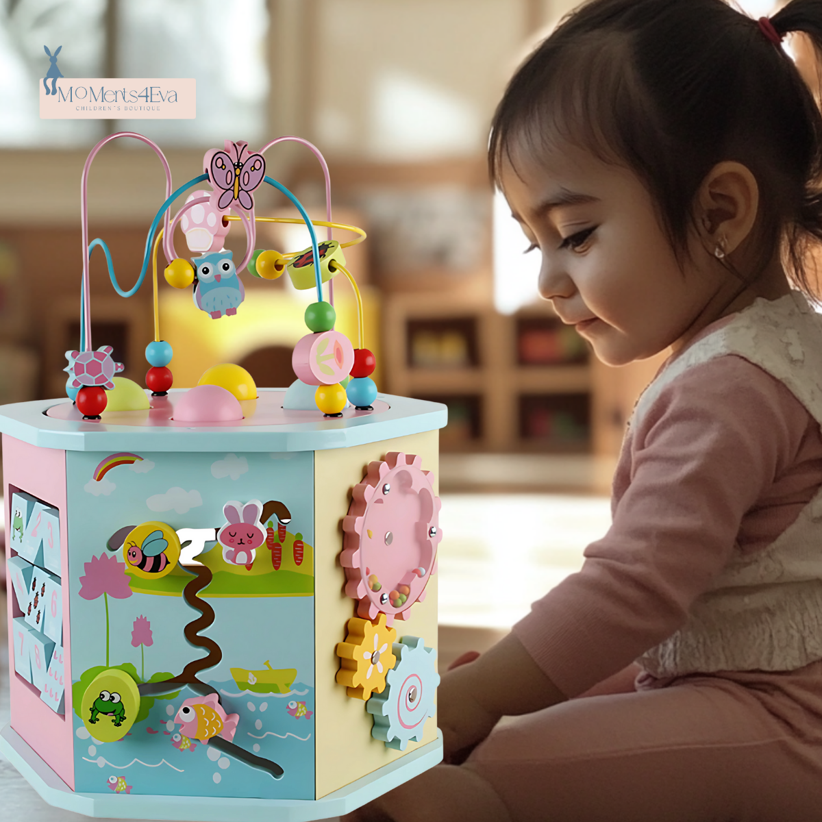 Juguete Montessori en Forma de Hexágono con Laberinto de Habilidad y Coordinación para Niños