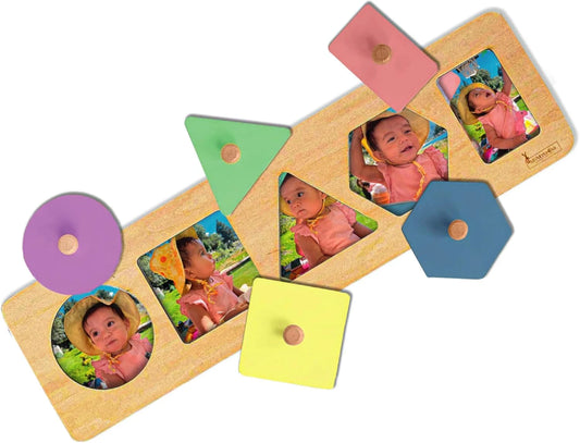 Tablero Montessori de Formas + Fotos Happy face puzzle