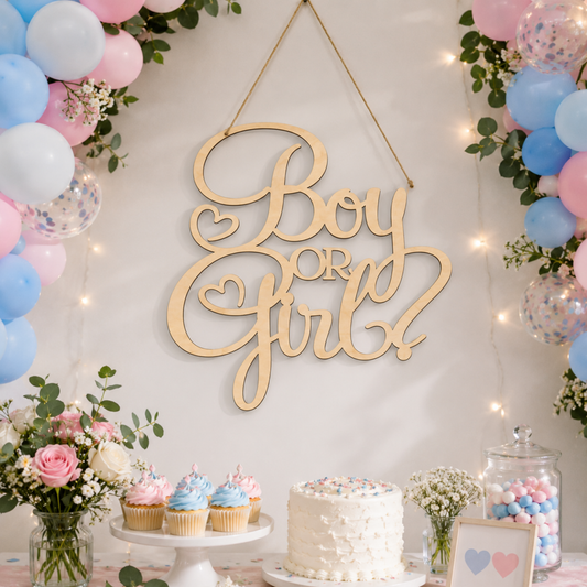 Letrero de decoración Revelación de Genero, Gender Reveal