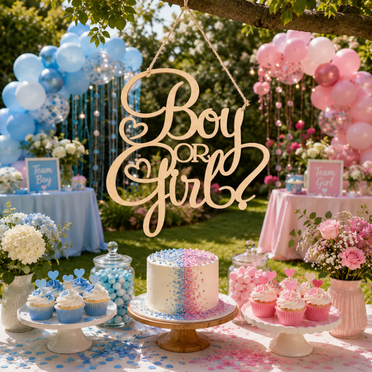 Letrero de decoración Revelación de Genero, Gender Reveal
