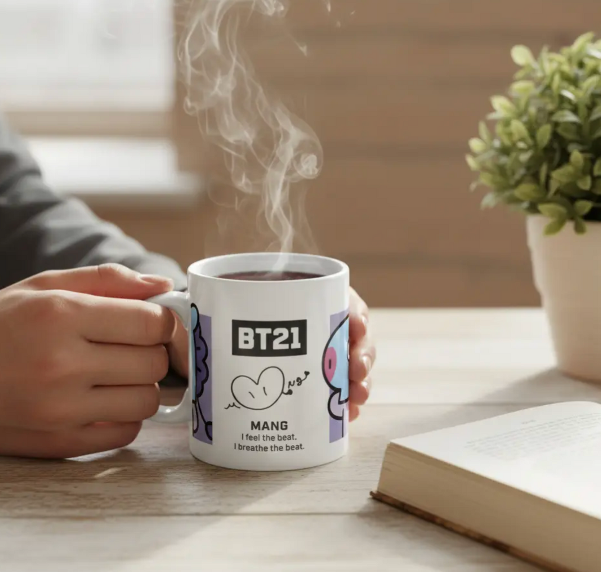 Taza De Cerámica Mang Bt21 K-pop Bts 350ml Regalo Fan Bts