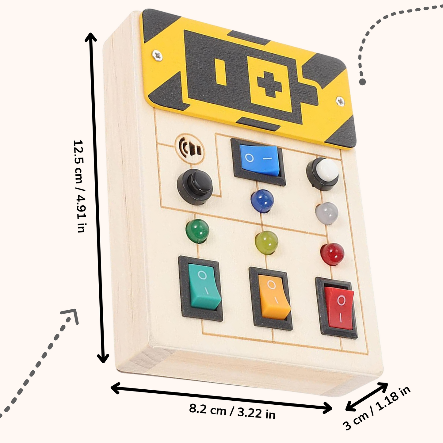 Tablero Montessori de Interruptores de Luz y Sonido para la Exploración Sensorial en Niños