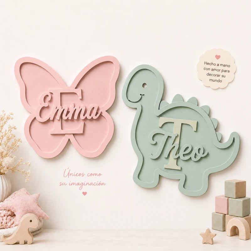 Letrero Nombre Cuadro Niño Dinosaurio Para Decorar Cuarto (Copia)