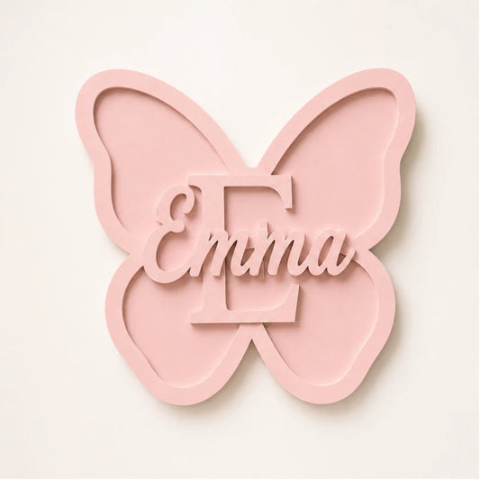 Letrero Nombre Cuadro Niña Mariposa Para Decorar Cuarto