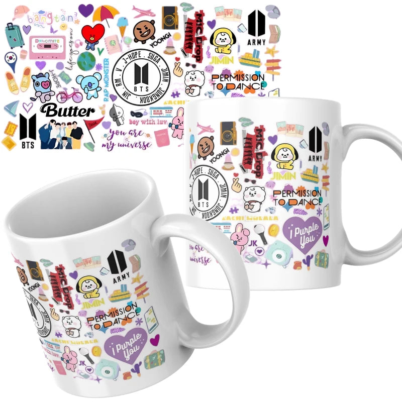 Taza De Cerámica Collage Bt21 K-pop Bts 350ml Regalo Fan Bts