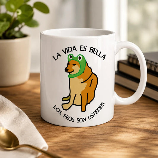 Taza Para Cafe Cheems La Vida S Bella Regalo Papá Mamá Amigo