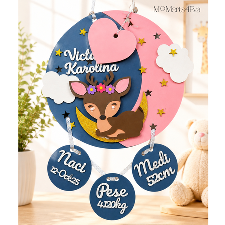 Letrero de Nacimiento Cuarto Bebé Personalizado Para Hospital Decoración para Habitación Regalo para Recién Nacido