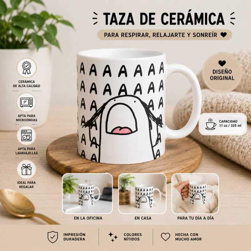 Taza Para Cafe Gritos Flork 335ml Regalo Papá Mamá Amigo