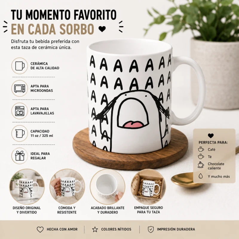 Taza Para Cafe Gritos Flork 335ml Regalo Papá Mamá Amigo