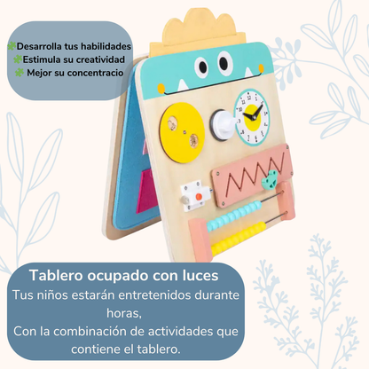 Tablero Montessori con Forma de Libro y Figura de Monstruo para Aprender y Jugar