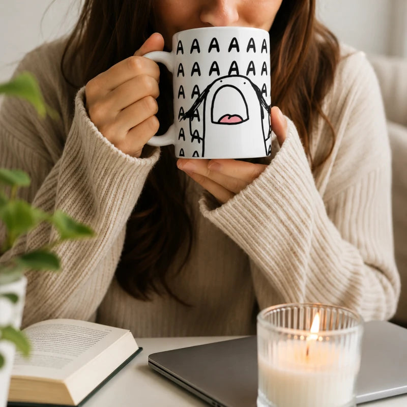 Taza Para Cafe Gritos Flork 335ml Regalo Papá Mamá Amigo