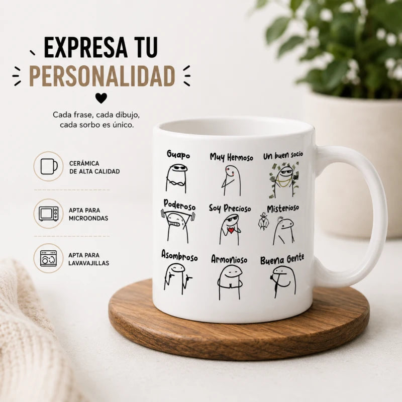 Taza Para Cafe Guapo Poderoso Flork Regalo Papá Mamá Amigo