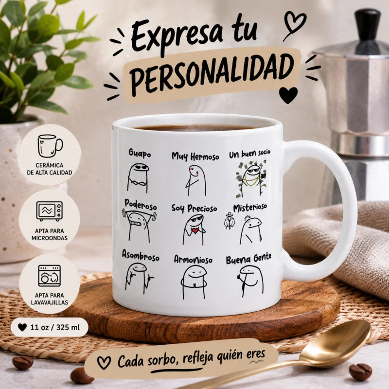 Taza Para Cafe Guapo Poderoso Flork Regalo Papá Mamá Amigo
