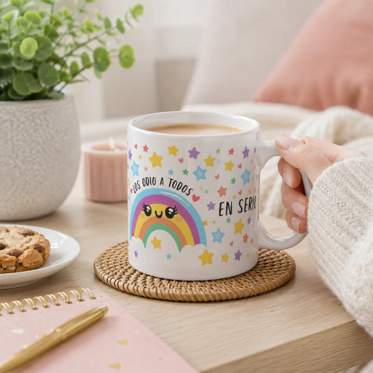 Taza Para Cafe Los Odio A Todos 335ml Regalo Papá Mamá Amigo