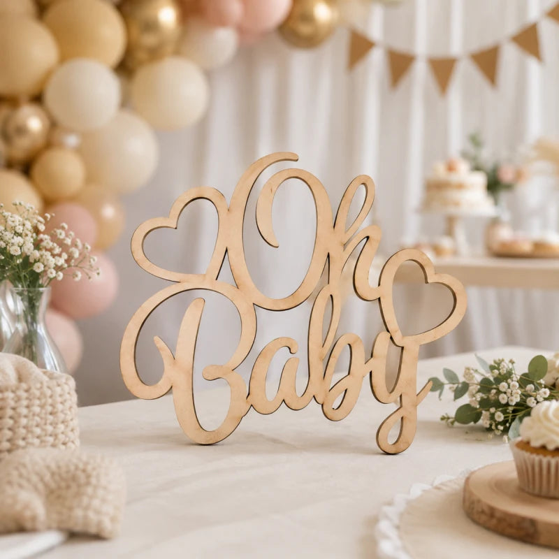 Letrero de decoración Oh Baby! Baby shower Buatizo