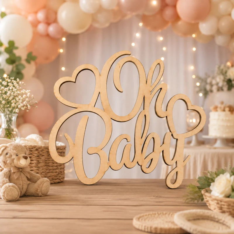 Letrero de decoración Oh Baby! Baby shower Buatizo