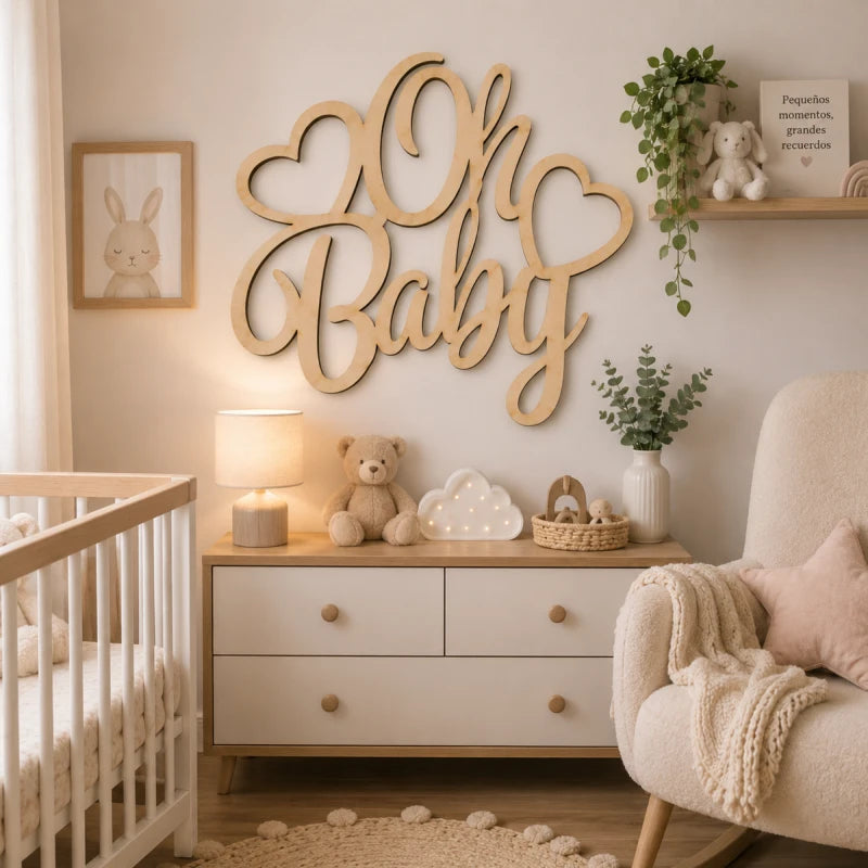 Letrero de decoración Oh Baby! Baby shower Buatizo