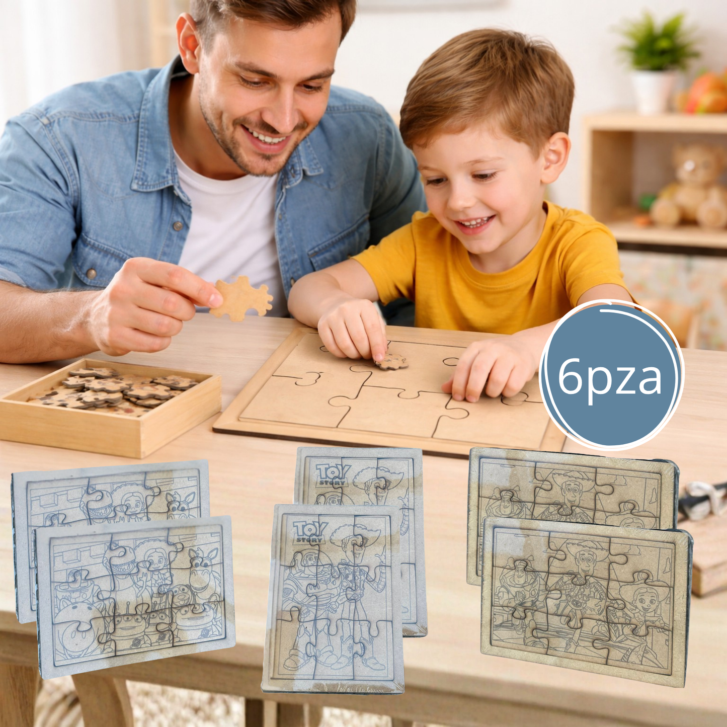 Juguetes 6pz Rompecabezas Fiesta Piñata Infantil Niños Tematicos