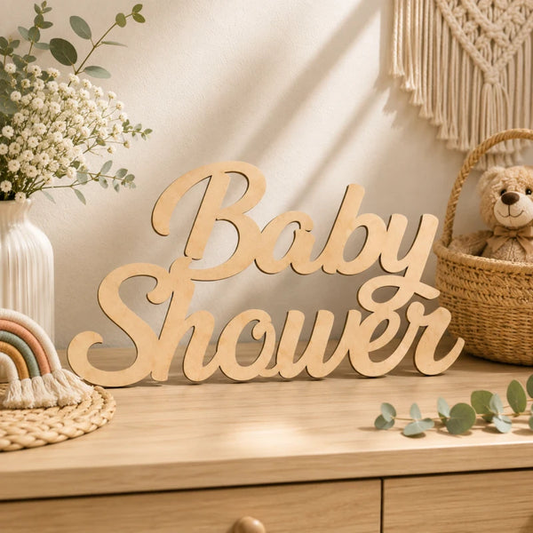 Letrero de decoración Baby shower Buatizo 60x30 cm