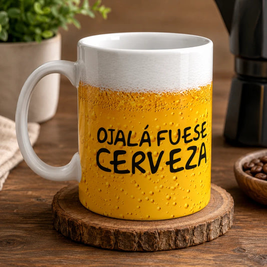 Taza Para Cafe Té Ojala Fuera Cerveza 335ml Regalo Papá Mamá