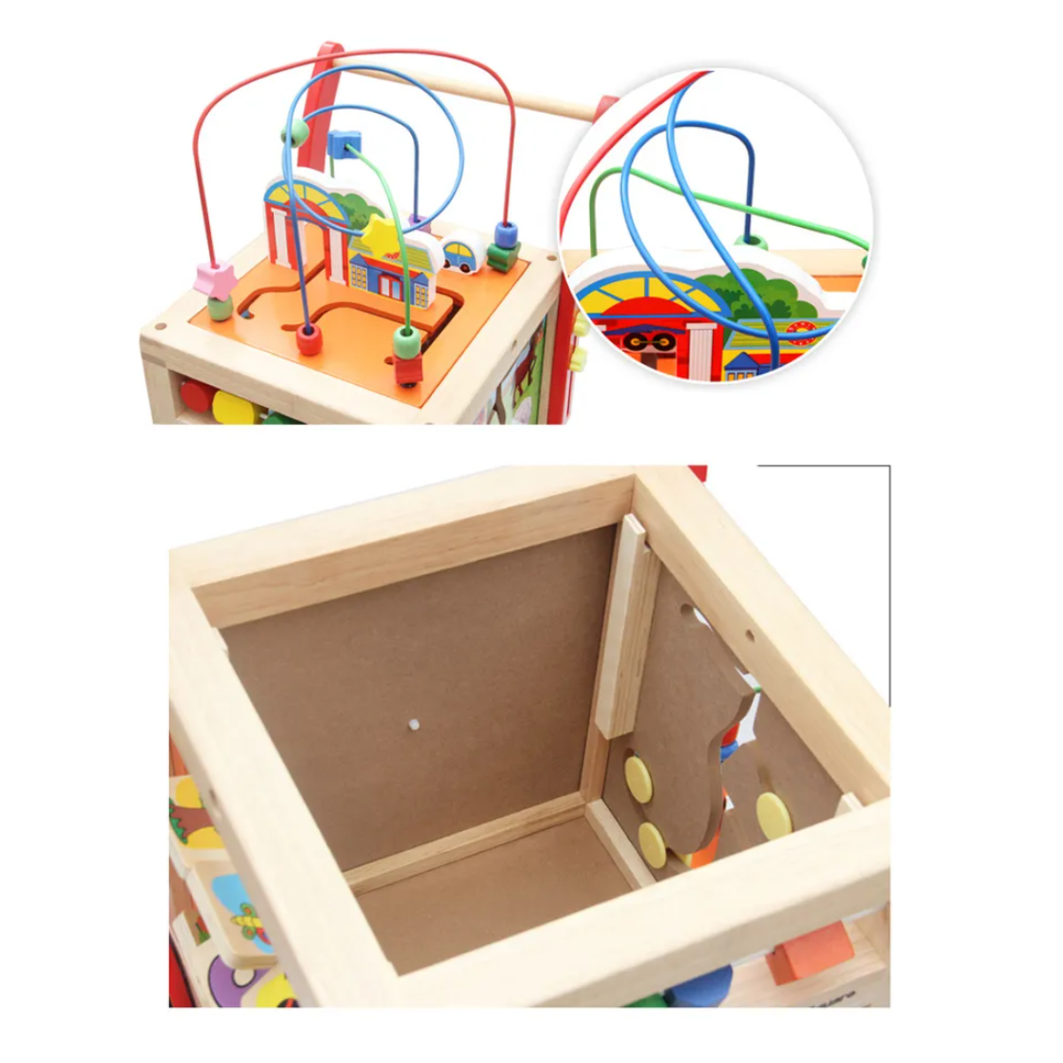 Andador Montessori en Forma de Cubo con Espacio de Almacenamiento para Juguetes