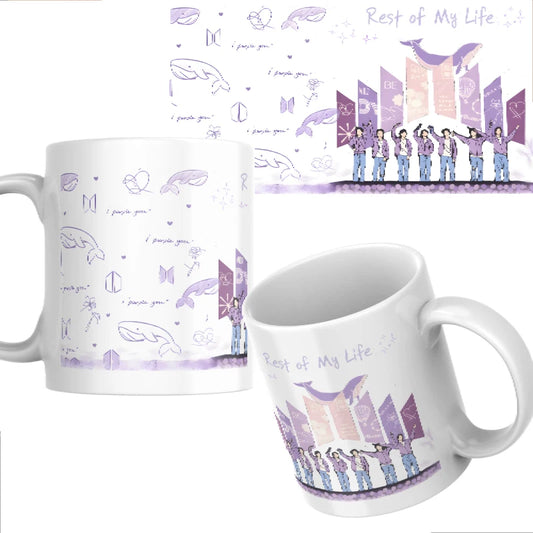 Taza De Cerámica Ballena Bt21 K-pop Bts 350ml Regalo Fan Bts