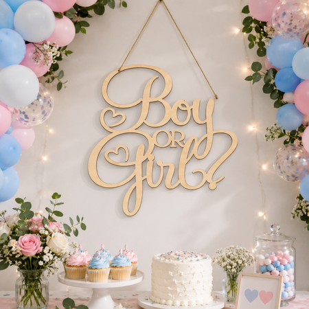 Letrero de decoración Revelación de Genero, Gender Reveal