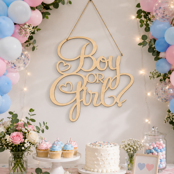 Letrero de decoración Revelación de Genero, Gender Reveal