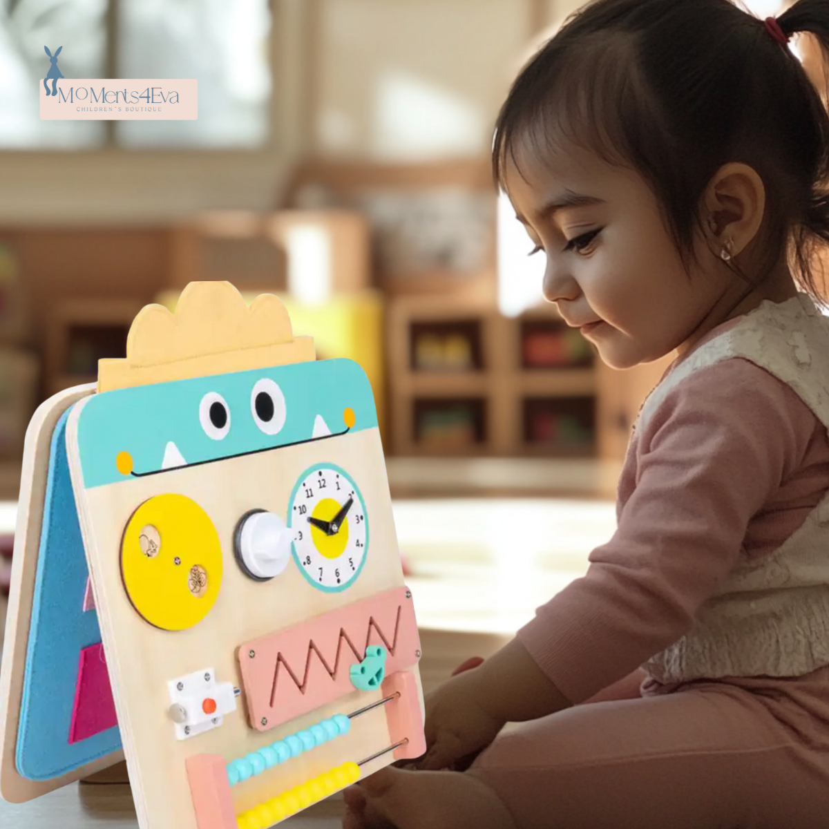 Tablero Montessori con Forma de Libro y Figura de Monstruo para Aprender y Jugar