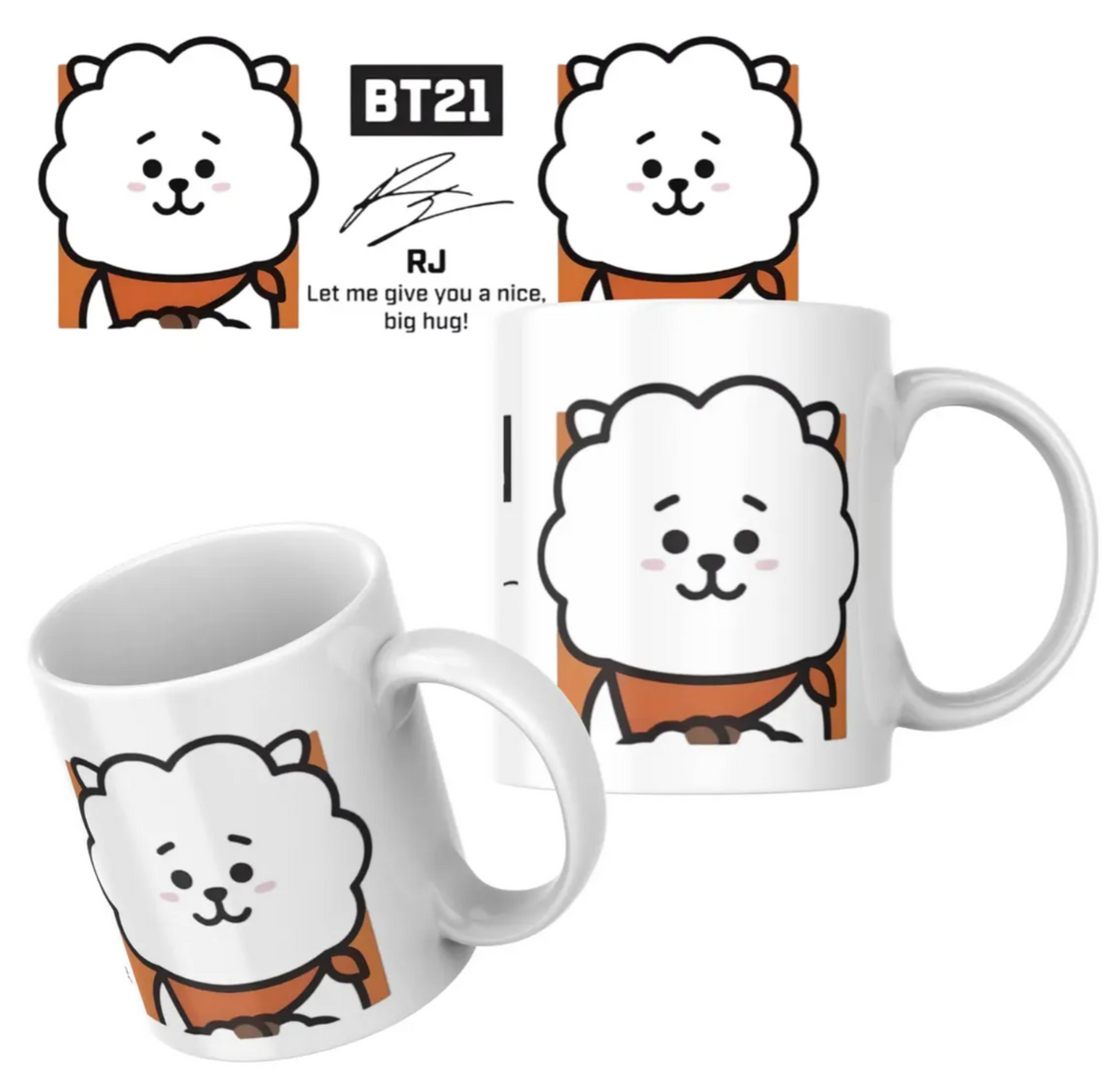 Taza De Cerámica RJ Bt21 K-pop Bts 350ml Regalo Fan Bts
