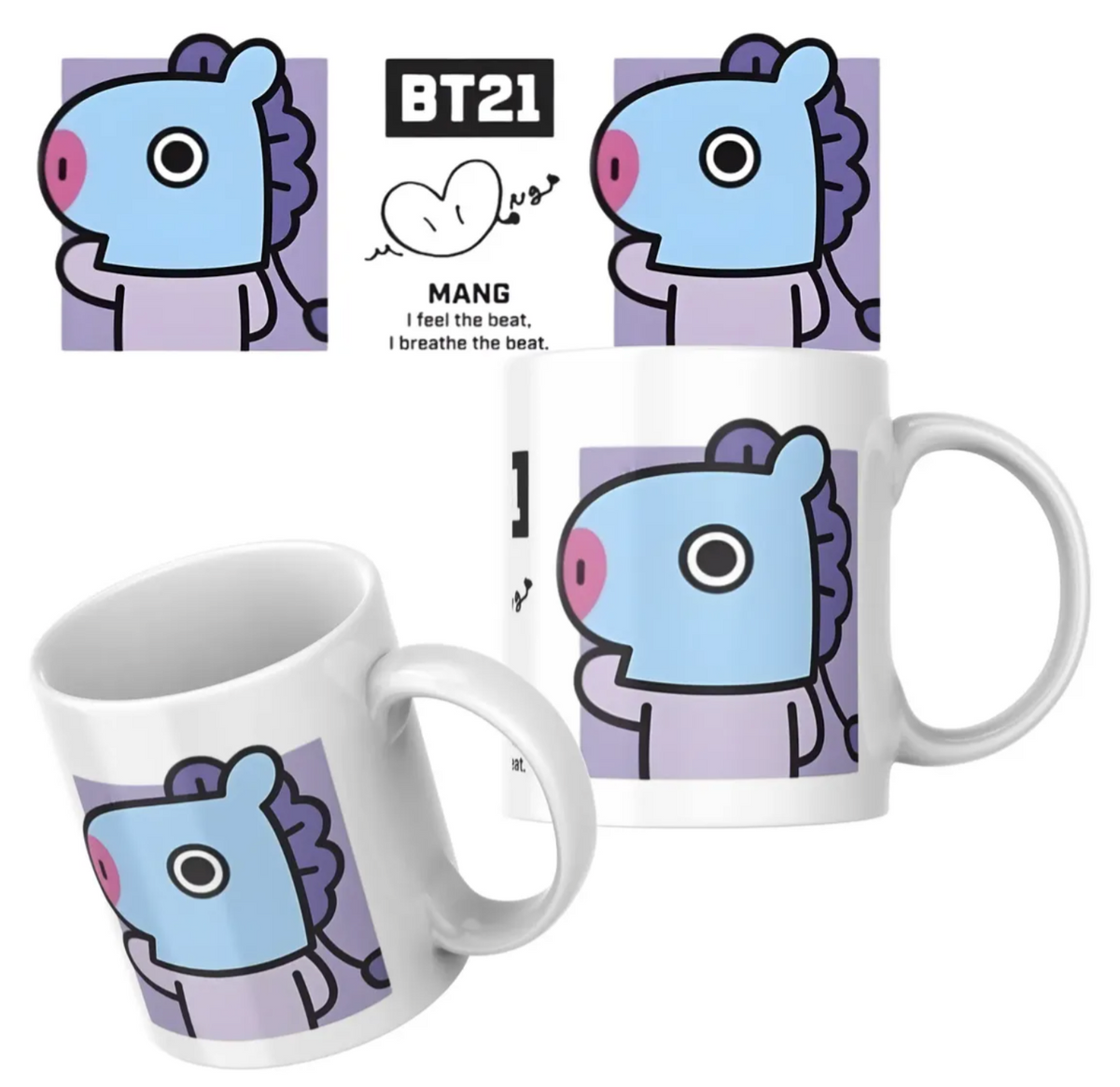 Taza De Cerámica Mang Bt21 K-pop Bts 350ml Regalo Fan Bts